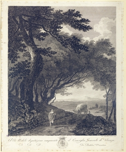 paesaggio con viandante e carro Baldini, Domenico