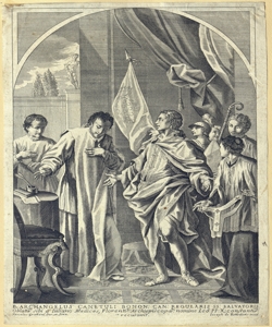 Beato Arcangelo Canetoli rifiuta l'arcivescovado di Firenze offertogli da Benedetti, Giuseppe