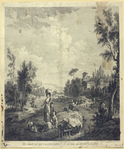 paesaggio fluviale con figure ed edifici Berardi, Fabio