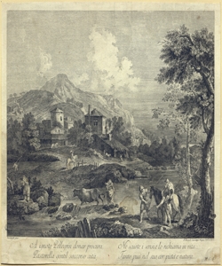 paesaggio fluviale con figure Berardi, Fabio