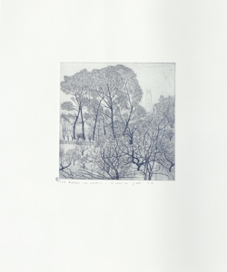 paesaggio con alberi e campanile Galli, Federica