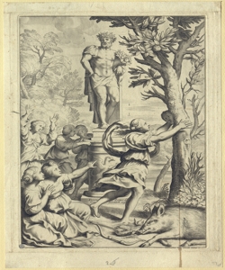Leonilla, figlia di Tirsenia, trasformata in pianta d'arancio Bloemaert, Cornelis il Giovane
