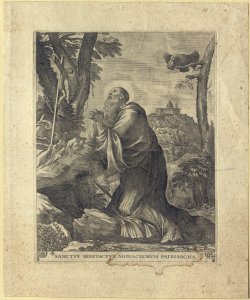 San Benedetto in preghiera davanti alla croce Bloemaert, Cornelis il Giovane