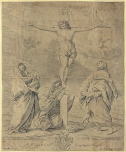 crocifissione di Cristo con la Madonna, Santa Maria Maddalena e San Giovan Bolognini, Giovan Battista