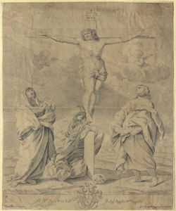 crocifissione di Cristo con la Madonna, Santa Maria Maddalena e San Giovan Bolognini, Giovan Battista