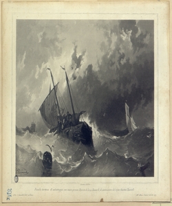 Barca con mare in tempesta Cherbuin, Luigi