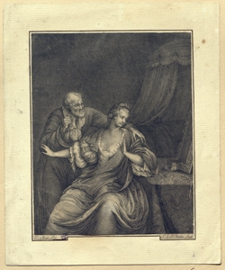 Anziano che abbraccia una donna Chatelain, Jean-Baptiste-Claude