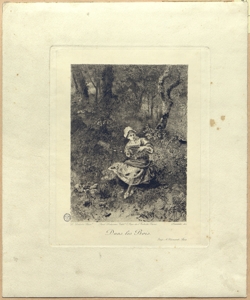 ritratto di donna con fluto di pan in un bosco Jeannin, Fr¿d¿ric