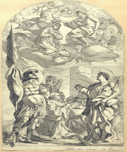 incoronazione di Maria Vergine tra San Giorgio, San Giovanni Battista, ang Melini, Carlo Domenico