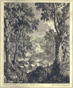 paesaggio con alberi e figure Perelle, Gabriel