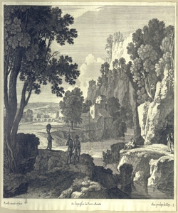 paesaggio fluviale con edifici e figure Perelle, Gabriel