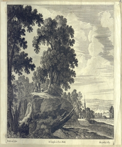 paesaggio con alberi, rovine e figure Perelle, Gabriel