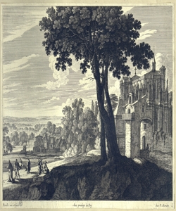 paesaggio fluviale con edifici e figure Perelle, Gabriel