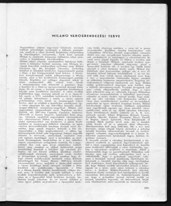 MILANO VÁROSRENDEZÉSI TERVE, sta in Új Épitészet - Periodico