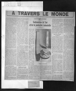 A TRAVERS LE MONDE - A LA 10e TRIENNALE DE MILAN - Confrontation de l'art et de la production industrielle, sta in TRIBUNE DE GENEVE - quotidiano