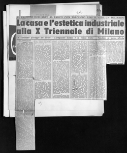 AL PALAZZO DELL'ARTE AL PARCO CON TRECENTO LIRE SI VEDE UN MILIARDO - La casa e l'estetica industriale alla X Triennale di Milano - Un vastissimo paesaggio del lavoro - L'artigianato nordico e la cupola Fuller - Panchine in mezzo all'erba, sta in IL GIORNALE DI BRESCIA - quotidiano