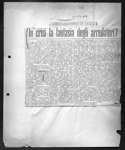 ARREDAMENTO DI OGGI - In crisi la fantasia degli arredatori?, sta in LA TRIBUNA DEL MEZZOGIORNO - quotidiano