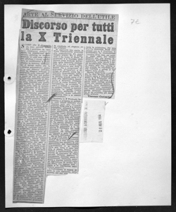 ARTE AL SERVIZIO DELL'UTILE - Discorso per tutti la X Triennale, sta in CORRIERE LOMBARDO - quotidiano