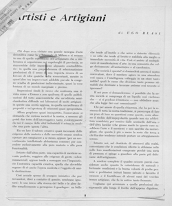 Artisti e Artigiani, sta in RIVISTA DELL'ARTIGIANATO E DELLA PICCOLA INDUSTRIA - periodico