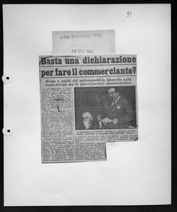 Basta una dichiarazione per fare il commerciante? - Messa a punto del sottosegretario Quarello sulla legge-delega per le autorizzazioni amministrative, sta in CORRIERE D'INFORMAZIONE - quotidiano