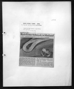 Bielefelder Schmuck in Mailand - Goldschmiedearbeiten auf der zehnten Triennale, sta in WESTFÄLISCHE ZEITUNG - quotidiano