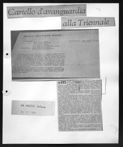 Cartello d'avanguardia alla Triennale, sta in LA NOTTE - quotidiano