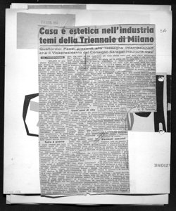 Casa e estetica nell'industria temi della Triennale di Milano - Quattordici Paesi presenti alla rassegna internazionale che il Vicepresidente del Consiglio Saragat inaugura oggi, sta in MESSAGGERO VENETO - quotidiano