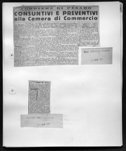 CORRIERE DI PESARO - CONSUNTIVI E PREVENTIVI alla Camera di Commercio, sta in VOCE ADRIATICA - quotidiano