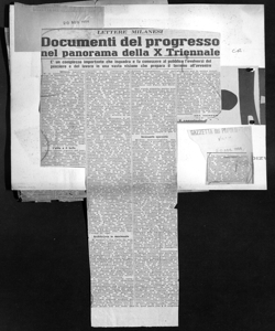 Documenti del progresso nel panorama della X Triennale - È un complesso importante che inquadra e fa conoscere al pubblico l'evolversi del pensiero e del lavoro in una vasta visione che prepara il terreno all'avvenire, sta in GAZZETTA DEL MEZZOGIORNO - quotidiano