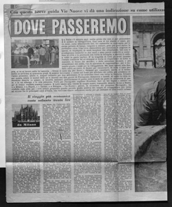 DOVE PASSEREMO - Il viaggio più economico costa soltanto trenta lire, sta in VIE NUOVE - periodico