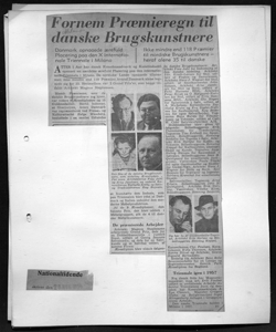 Fornem Proemieregn til danske Brugskunstnere, sta in NATIONALTIDENDE - quotidiano