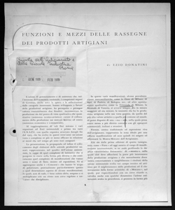 FUNZIONI E MEZZI DELLE RASSEGNE DEI PRODOTTI ARTIGIANI, sta in RIVISTA DELL'ARTIGIANATO E DELLA PICCOLA INDUSTRIA - periodico