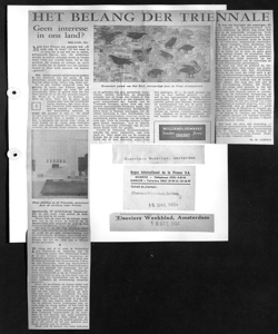 HET BELANG DER TRIENNALE - Geen interesse in ons land?, sta in ELSEVIERS WEEKBLAD - quotidiano
