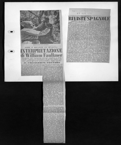 IDEE E RIVISTE IN SPAGNA - INTERPRETAZIONE di William Faulkner - Simbolo del romanzo attuale sembra a Valverde l'opera di Faulkner, il quale appare il vero romanziere del nostro tempo <<divorato dal suo ufficio di dare testimonianza della realtà>>, sta in FIERA LETTERARIA - periodico