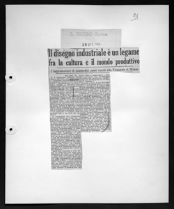 Il disegno industriale è un legame fra la cultura e il mondo produttivo - I rappresentanti di quattordici paesi riuniti alla Triennale di Milano, sta in IL GLOBO - quotidiano