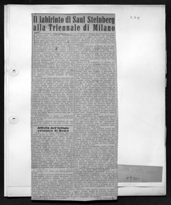 Il labirinto di Saul Steinberg alla Triennale di Milano, sta in LIBERA STAMPA - quotidiano