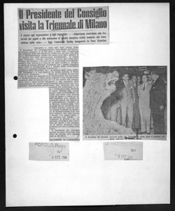 Il Presidente del Consiglio visita la Triennale di Milano - Il plauso agli organizzatori e agli espositori - <<Importante contributo alla fraternità dei popoli e alla evoluzione di questa dinamica civiltà moderna che trova sollievo nella casa>> - Oggi l'onorevole Scelba inaugurerà la Fiera Vicentina, sta in IL POPOLO - quotidiano