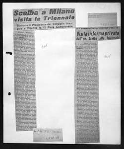 IL PRESIDENTE DEL CONSIGLIO A MILANO - Visita in forma privata dell'on. Scelba alla Triennale, sta in CORRIERE DELLA LIGURIA - quotidiano