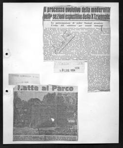 Il processo evolutivo della modernità nelle sezioni espositive della X Triennale - Le partecipazioni di sedici Nazioni straniere - L'esito del concorso per tessuti stampati, sta in L'ITALIA - quotidiano