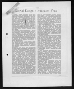 Industrial Design e compasso d'oro, sta in L'UFFICIO MODERNO - periodico