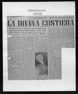 ITINERARI MERIDIONALI - LA DIVINA COSTIERA - Nell'800 furono i tedeschi e gli scandinavi che scoprirono la malìa della Costiera: il libro d'oro della Costiera conta centinaia di stranieri celebri, avendo in prima fila Ibsen e Wagner, sta in LA PROVINCIA - quotidiano