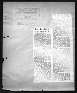 La decima Triennale, sta in PUBBLICITÀ E VENDITA PRESSO L'EDITORIALE SIGMA - periodico