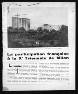 La participation française à la Xe Triennale de Milan, sta in CONTACTS FRANCO ITALIENS - periodico