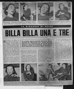 LA SIGNORA DI MODA - BILLA BILLA UNA E TRE - La moglie dell'architetto Zanuso, protagonista di 