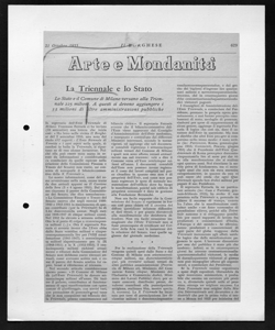 La Triennale e lo Stato - Lo Stato e il Comune di Milano versano alla Triennale 225 milioni. A questi si devono aggiungere i 33 milioni di altre amministrazioni pubbliche, sta in IL BORGHESE - periodico