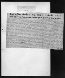 La vita della cultura e dell'arte nei trecentosessantacinque giorni trascorsi, sta in IL PAESE - quotidiano