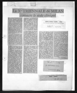 La Xe TRIENNALE de MILAN consacre le style clinique, sta in ARTS - periodico