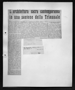 L'architettura sacra contemporanea in una sezione della Triennale - UN QUADR DI RADICE ALLA TRIENNALE, sta in IL CITTADINO DELLA DOMENICA - quotidiano