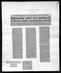 LE DELIBERAZIONI DEL CONSIGLIO DEI MINISTRI - Stanziati altri tre miliardi a favore delle costruzioni navali - La riunione è stata presieduta dal compagno Saragat per una lieve indisposizione dell'on. Segni - Provvedimenti per la Magistratura, i contributi alle mostre d'arte, e i piani di ricostruzione edilizia - Elevata la misura degli assegni familiari nei settori dell'industria, del commercio, del credito e delle professioni, sta in LA GIUSTIZIA - quotidiano