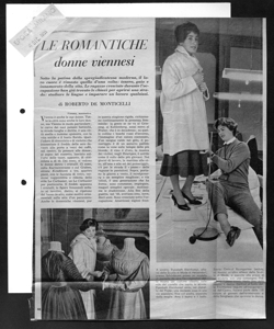 LE ROMANTICHE donne viennesi - Sotto la patina della spregiudicatezza moderna, il loro cuore è rimasto quello d'una volta: tenero, gaio e innamorato della vita. Le ragazze cresciute durante l'occupazione han già trovato le chiavi per aprirsi una strada: studiare le lingue e imparare un lavoro qualsiasi., sta in EPOCA - periodico